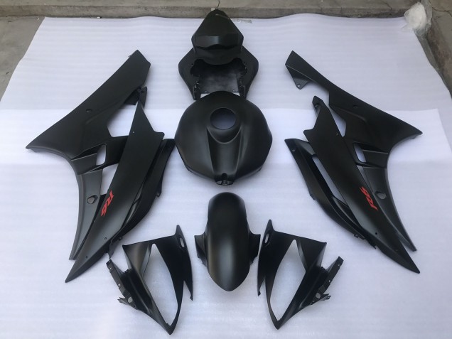 06-07 Matte Black Plain Yamaha R6 Motorcycle Fairings