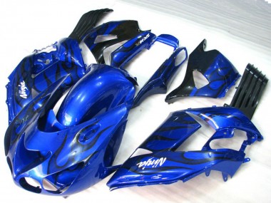 Best 06-11 Blue Flame Kawasaki ZX14R Motorcycle Fairings