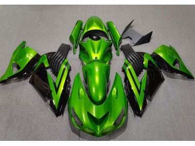 Best 06-11 Bright Green & Black Kawasaki ZX14R Motorcycle Fairings