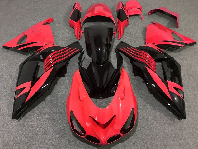 06-11 Bright Red Kawasaki ZX14R Motorcycle Fairings