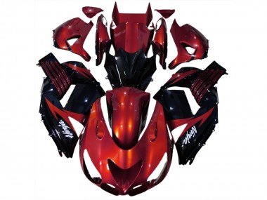 Best 06-11 Gloss Red and Black Kawasaki ZX14R Motorcycle Fairings