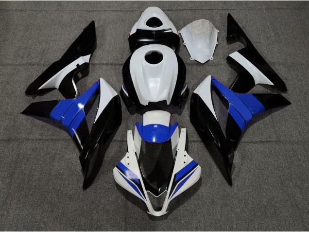 07-08 Black White and Blue Honda CBR600RR Motorcycle Fairings