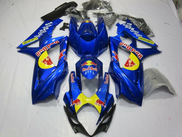 07-08 Blue Red Bull Suzuki GSXR 1000 Motorcycle Fairings