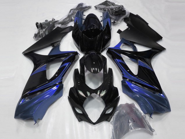 07-08 Blue and Gloss Black Suzuki GSXR 1000 Motorcycle Fairings