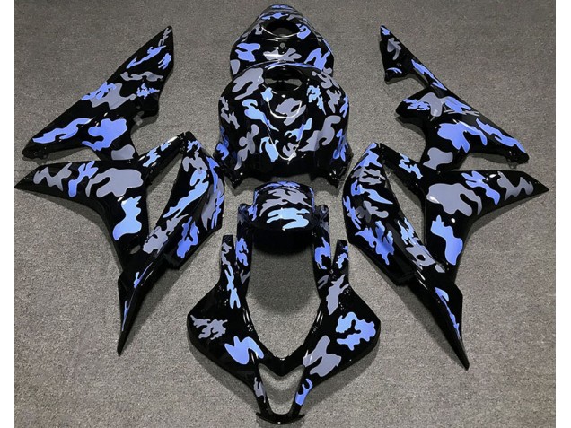 07-08 Blue and Grey Camouflage Honda CBR600RR Motorcycle Fairings