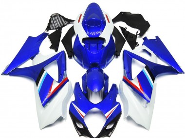 Best 07-08 Blue and White Gloss Suzuki GSXR 1000 Motorcycle Fairings