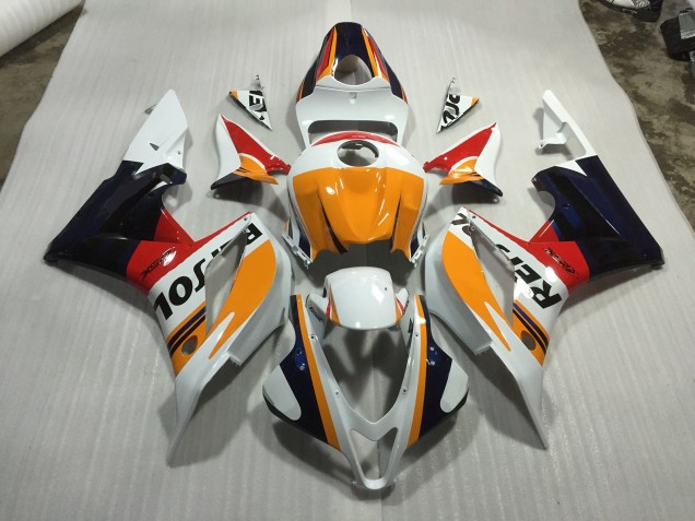 07-08 Custom White Repsol Honda CBR600RR Motorcycle Fairings