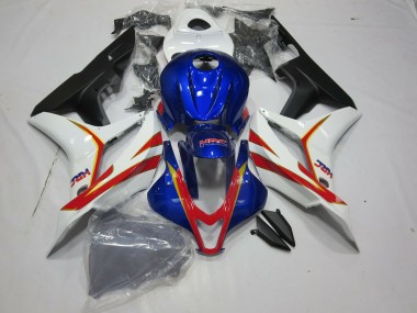 Best 07-08 Deep Blue White and Red HRC Honda CBR600RR Motorcycle Fairings