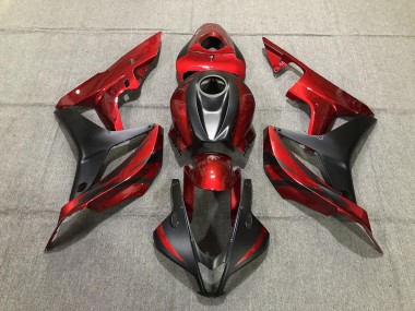 Best 07-08 Deep Red and Matte Black Honda CBR600RR Motorcycle Fairings