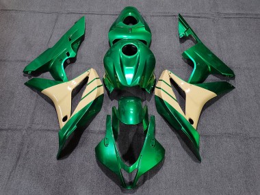 Best 07-08 Emerald Green and Tan Honda CBR600RR Motorcycle Fairings