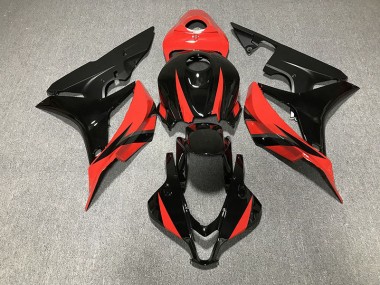 Best 07-08 Gloss Black & Red Honda CBR600RR Motorcycle Fairings