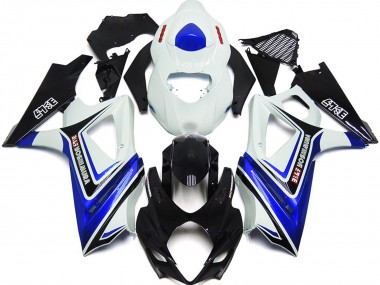 Best 07-08 Gloss Blue with White and black OEM Style Suzuki GSXR 1000 Motorcycle Fairings