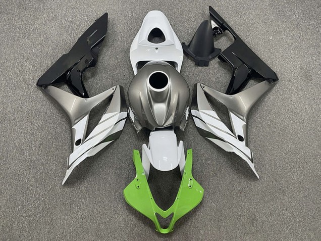 07-08 Green White and Grey Honda CBR600RR Motorcycle Fairings