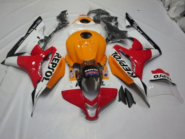 Best 07-08 Light Orange and White Repsol Honda CBR600RR Motorcycle Fairings