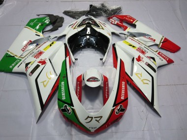 Best 07-14 77 White Red Green Ducati Ducati 848 1098 1198 Motorcycle Fairings