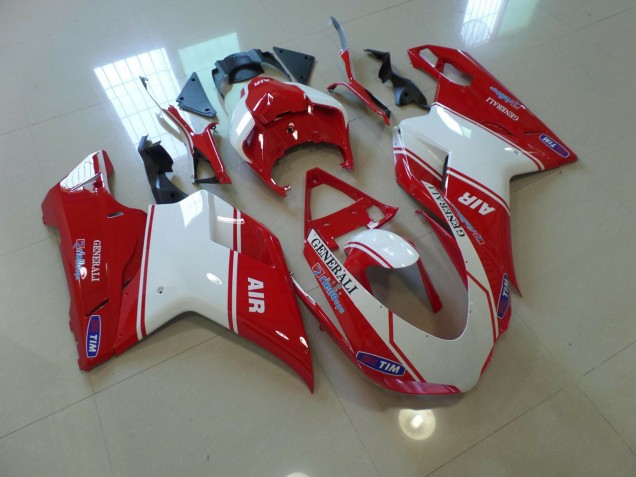 07-14 Air Red and White Ducati Ducati 848 1098 1198 Motorcycle Fairings