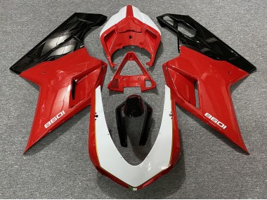 Best 07-14 Black Red White Ducati Ducati 848 1098 1198 Motorcycle Fairings