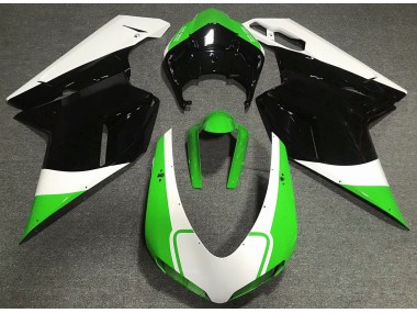 Best 07-14 Gloss Green White and Black Ducati Ducati 848 1098 1198 Motorcycle Fairings