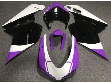 Best 07-14 Gloss Purple White and Black Ducati Ducati 848 1098 1198 Motorcycle Fairings