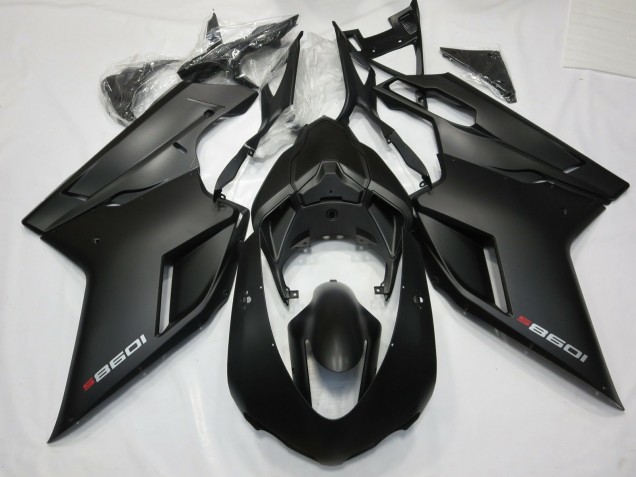 07-14 Matte Black with Red Ducati Ducati 848 1098 1198 Motorcycle Fairings