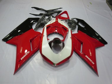 Best 07-14 Red and White Ducati Ducati 848 1098 1198 Motorcycle Fairings