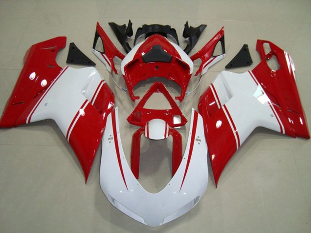 07-14 Red and White Pin Ducati Ducati 848 1098 1198 Motorcycle Fairings