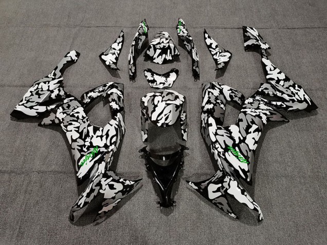 08-10 Camo and Green Logo Kawasaki ZX10R Motorcycle Fairings