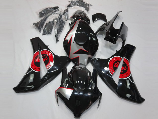 08-11 Gloss Black & Red Honda CBR1000RR Motorcycle Fairings