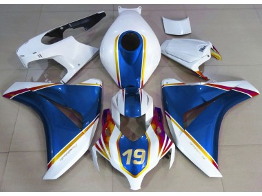 Best 08-11 Gloss Blue and White Honda CBR1000RR Motorcycle Fairings