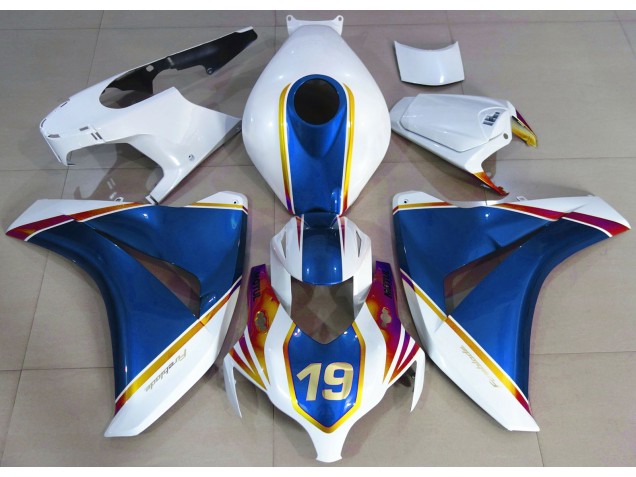 08-11 Gloss Blue and White Honda CBR1000RR Motorcycle Fairings