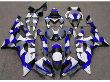 Best 08-16 Blue Camo Plain Yamaha R6 Motorcycle Fairings