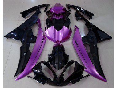 Best 08-16 Gloss Black & Rose Purple Yamaha R6 Motorcycle Fairings