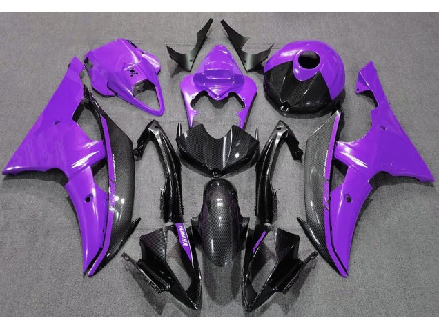 08-16 Gloss Purple and Carbon Yamaha R6 Motorcycle Fairings