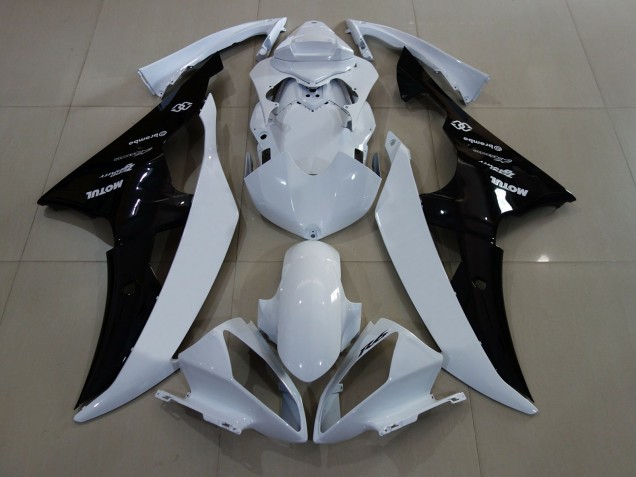 08-16 Gloss White / Black Yamaha R6 Motorcycle Fairings