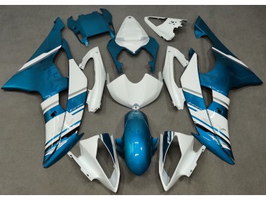 Best 08-16 Gloss White and Light Blue OEM Style Yamaha R6 Motorcycle Fairings