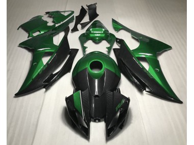 Best 08-16 Green w Carbon Fiber Style Yamaha R6 Motorcycle Fairings