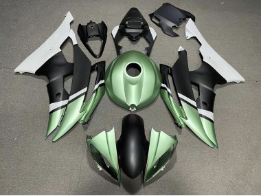 Best 08-16 Matte Black and Green Yamaha R6 Motorcycle Fairings