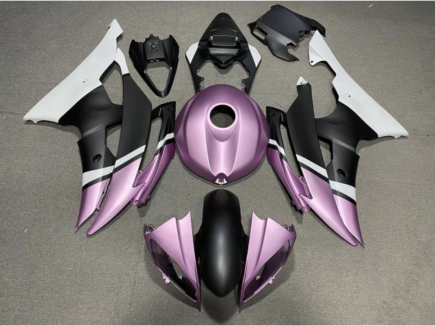 08-16 Matte Black and Light Purple Yamaha R6 Motorcycle Fairings