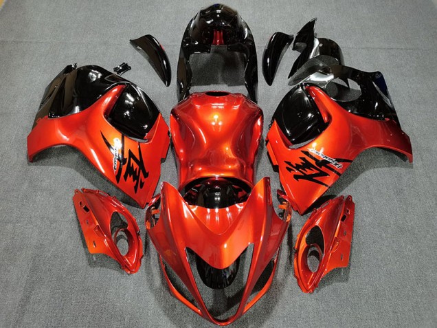 08-20 Candy Orange & Gloss Black Suzuki GSXR 1300 Hayabusa Motorcycle Fairings