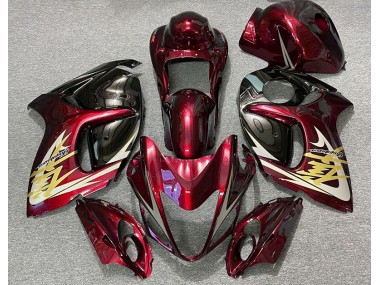 Best 08-20 Deep Red & Gold Suzuki GSXR 1300 Hayabusa Motorcycle Fairings