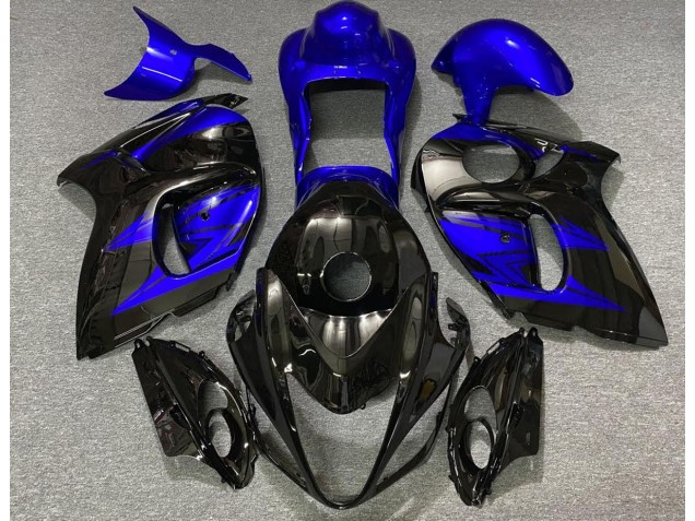 08-20 Gloss Black and Deep Blue Suzuki GSXR 1300 Hayabusa Motorcycle Fairings