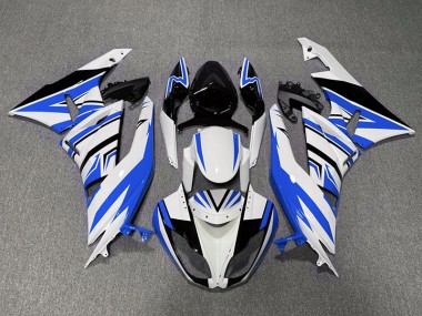 Best 09-12 Blue White and Black Zag Kawasaki ZX6R Motorcycle Fairings