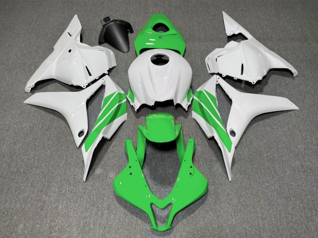 09-12 Green and White Side Stripe Honda CBR600RR Motorcycle Fairings