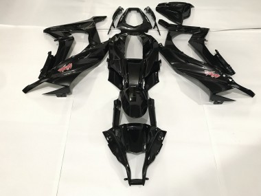 Best 09-12 Metallic Black Kawasaki ZX6R Motorcycle Fairings