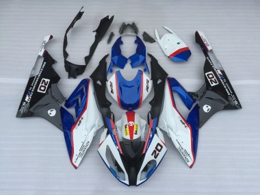 Best 09-14 Alien Blue and White BMW S1000RR Motorcycle Fairings