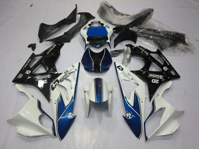 09-14 Alien Blue and White BMW S1000RR Motorcycle Fairings