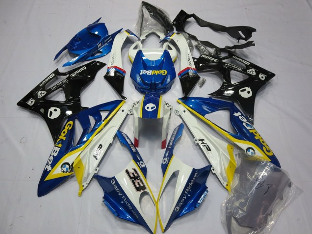 09-14 Alien Blue and White BMW S1000RR Motorcycle Fairings