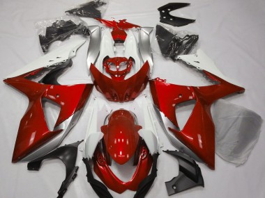 Best 09-16 Gloss Red & White Suzuki GSXR 1000 Motorcycle Fairings