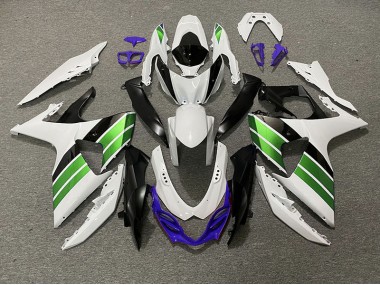 Best 09-16 Gloss White Green Black and Purple Suzuki GSXR 1000 Motorcycle Fairings