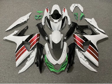 Best 09-16 Gloss White Red Black and Green Suzuki GSXR 1000 Motorcycle Fairings